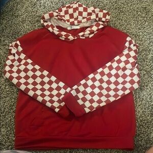 Kids Red Checkered Hoodie